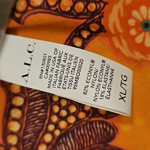 💕A.L.C.💕 Margot Bikini Bottom ~ Orange Abstract Paisey Multi-Color XL NWT - Picture 10 of 10